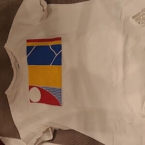 Adidas,  size L, cream tennis t-shirt